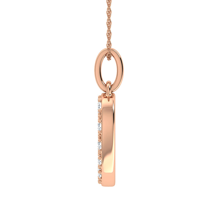 Diamond 1/8 Ct.Tw. Letter O Pendant in 10K Rose Gold