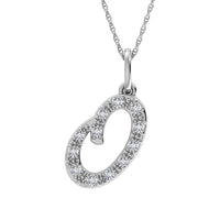 Thumbnail for Diamond 1/8 Ct.Tw. Letter O Pendant in 10K White Gold