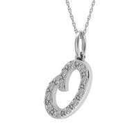 Thumbnail for Diamond 1/8 Ct.Tw. Letter O Pendant in 10K White Gold