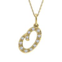 Thumbnail for Diamond 1/8 Ct.Tw. Letter O Pendant in 10K Yellow Gold