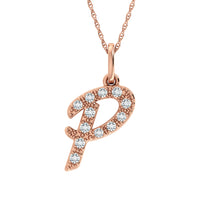 Thumbnail for Diamond 1/8 Ct.Tw. Letter P Pendant in 10K Rose Gold