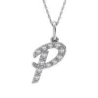Thumbnail for Diamond 1/8 Ct.Tw. Letter P Pendant in 10K White Gold