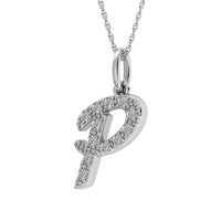 Thumbnail for Diamond 1/8 Ct.Tw. Letter P Pendant in 10K White Gold