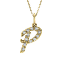 Thumbnail for Diamond 1/8 Ct.Tw. Letter P Pendant in 10K Yellow Gold