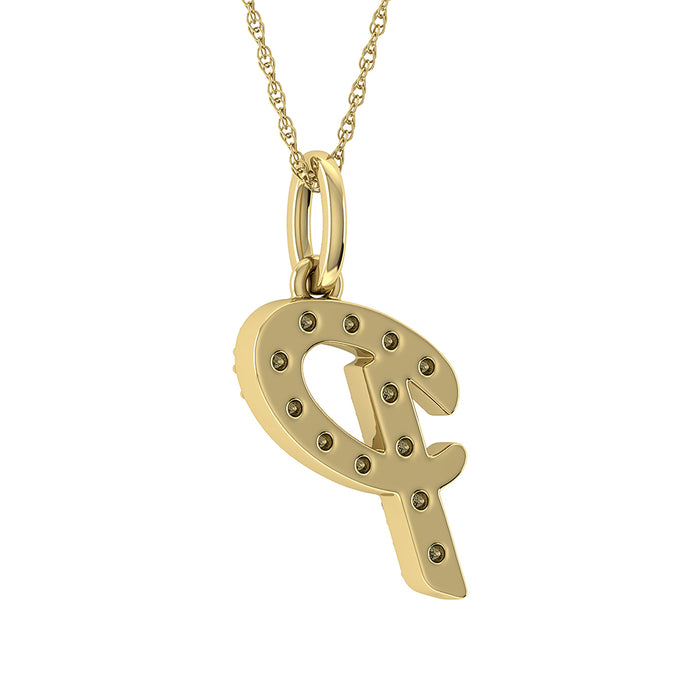 Diamond 1/8 Ct.Tw. Letter P Pendant in 10K Yellow Gold