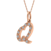 Thumbnail for Diamond 1/8 Ct.Tw. Letter Q Pendant in 10K Rose Gold