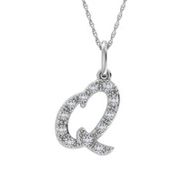 Thumbnail for Diamond 1/8 Ct.Tw. Letter Q Pendant in 10K White Gold