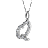 Thumbnail for Diamond 1/8 Ct.Tw. Letter Q Pendant in 10K White Gold