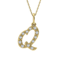 Thumbnail for Diamond 1/8 Ct.Tw. Letter Q Pendant in 10K Yellow Gold