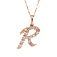 Thumbnail for Diamond 1/8 Ct.Tw. Letter R Pendant in 10K Rose Gold