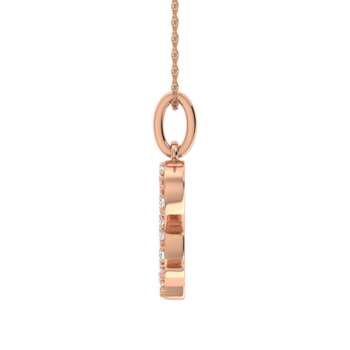 Diamond 1/8 Ct.Tw. Letter R Pendant in 10K Rose Gold