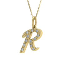 Thumbnail for Diamond 1/8 Ct.Tw. Letter R Pendant in 10K Yellow Gold