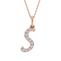 Thumbnail for Diamond 1/8 Ct.Tw. Letter S Pendant in 10K Rose Gold
