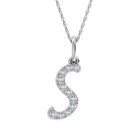 Thumbnail for Diamond 1/8 Ct.Tw. Letter S Pendant in 10K White Gold