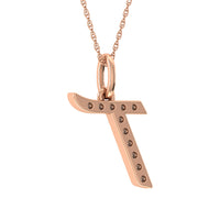 Thumbnail for Diamond 1/8 Ct.Tw. Letter T Pendant in 10K Rose Gold