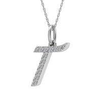 Thumbnail for Diamond 1/8 Ct.Tw. Letter T Pendant in 10K White Gold