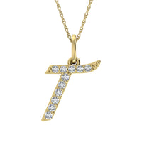 Thumbnail for Diamond 1/8 Ct.Tw. Letter T Pendant in 10K Yellow Gold