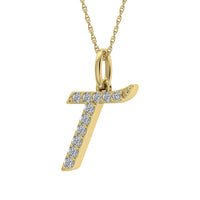 Thumbnail for Diamond 1/8 Ct.Tw. Letter T Pendant in 10K Yellow Gold