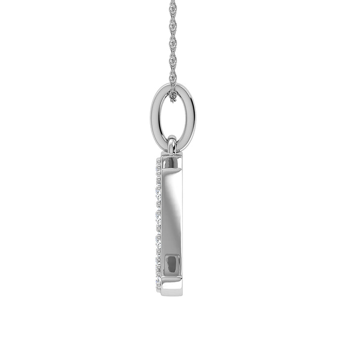 Diamond 1/8 Ct.Tw. Letter U Pendant in 10K White Gold