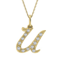 Thumbnail for Diamond 1/8 Ct.Tw. Letter U Pendant in 10K Yellow Gold
