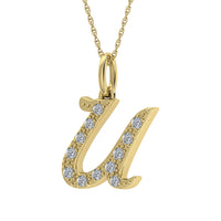 Thumbnail for Diamond 1/8 Ct.Tw. Letter U Pendant in 10K Yellow Gold