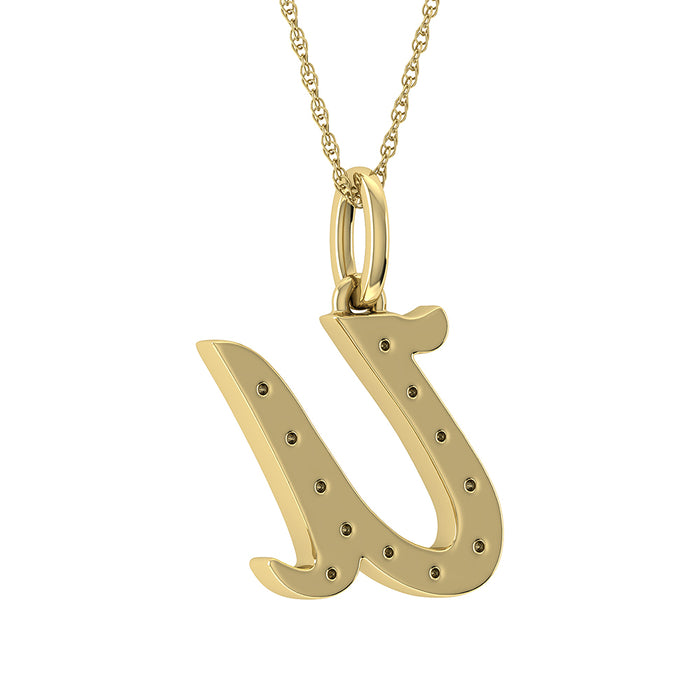 Diamond 1/8 Ct.Tw. Letter U Pendant in 10K Yellow Gold