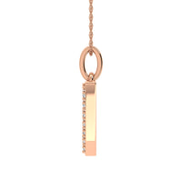 Thumbnail for Diamond 1/8 Ct.Tw. Letter V Pendant in 10K Rose Gold