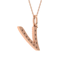 Thumbnail for Diamond 1/8 Ct.Tw. Letter V Pendant in 10K Rose Gold