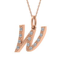 Thumbnail for Diamond 1/8 Ct.Tw. Letter W Pendant in 10K Rose Gold