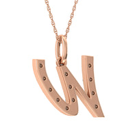 Thumbnail for Diamond 1/8 Ct.Tw. Letter W Pendant in 10K Rose Gold