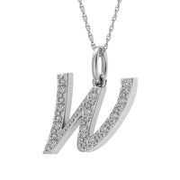 Thumbnail for Diamond 1/8 Ct.Tw. Letter W Pendant in 10K White Gold