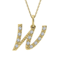 Thumbnail for Diamond 1/8 Ct.Tw. Letter W Pendant in 10K Yellow Gold