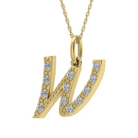 Thumbnail for Diamond 1/8 Ct.Tw. Letter W Pendant in 10K Yellow Gold
