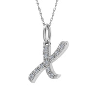 Thumbnail for Diamond 1/8 Ct.Tw. Letter X Pendant in 10K White Gold