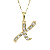 Thumbnail for Diamond 1/8 Ct.Tw. Letter X Pendant in 10K Yellow Gold