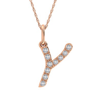 Thumbnail for Diamond 1/8 Ct.Tw. Letter Y Pendant in 10K Rose Gold