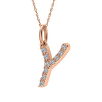 Thumbnail for Diamond 1/8 Ct.Tw. Letter Y Pendant in 10K Rose Gold