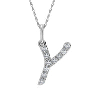 Thumbnail for Diamond 1/8 Ct.Tw. Letter Y Pendant in 10K White Gold