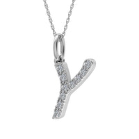 Thumbnail for Diamond 1/8 Ct.Tw. Letter Y Pendant in 10K White Gold