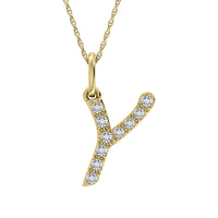 Thumbnail for Diamond 1/8 Ct.Tw. Letter Y Pendant in 10K Yellow Gold
