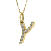 Thumbnail for Diamond 1/8 Ct.Tw. Letter Y Pendant in 10K Yellow Gold