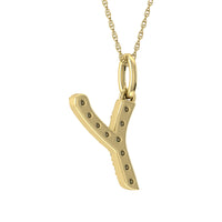 Thumbnail for Diamond 1/8 Ct.Tw. Letter Y Pendant in 10K Yellow Gold