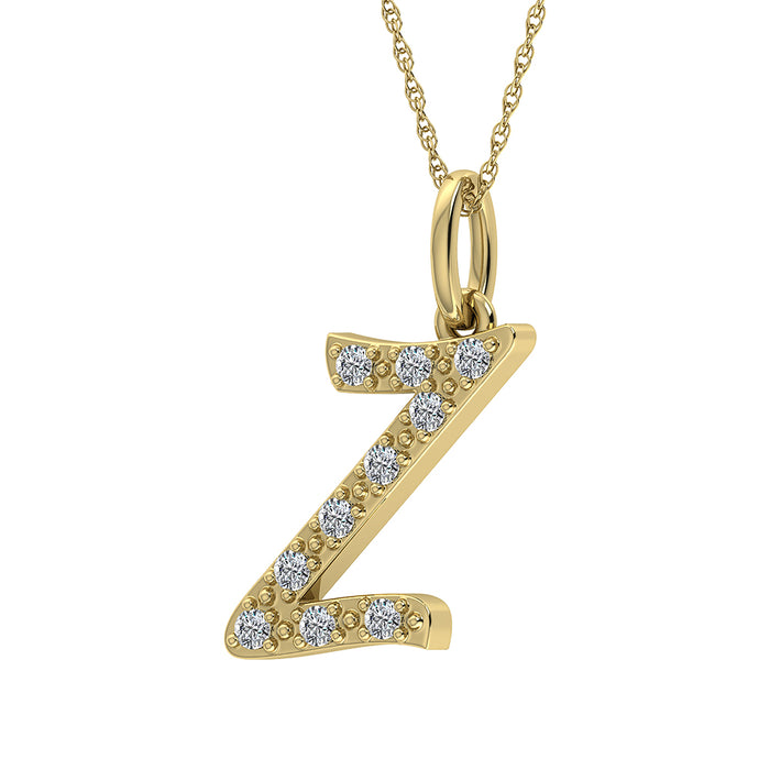 Diamond 1/8 Ct.Tw. Letter Z Pendant in 10K Yellow Gold