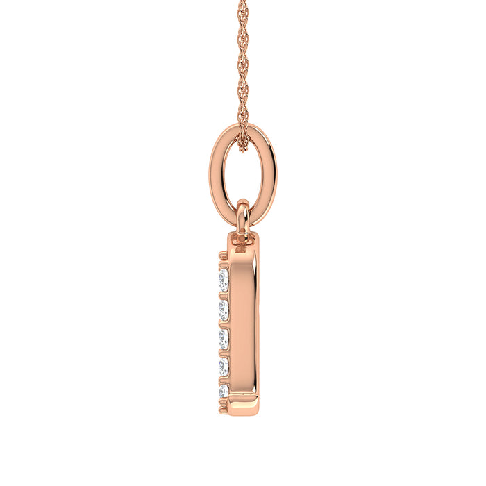 Diamond 1/20 Ct.Tw. Letter A Pendant in 10K Rose Gold