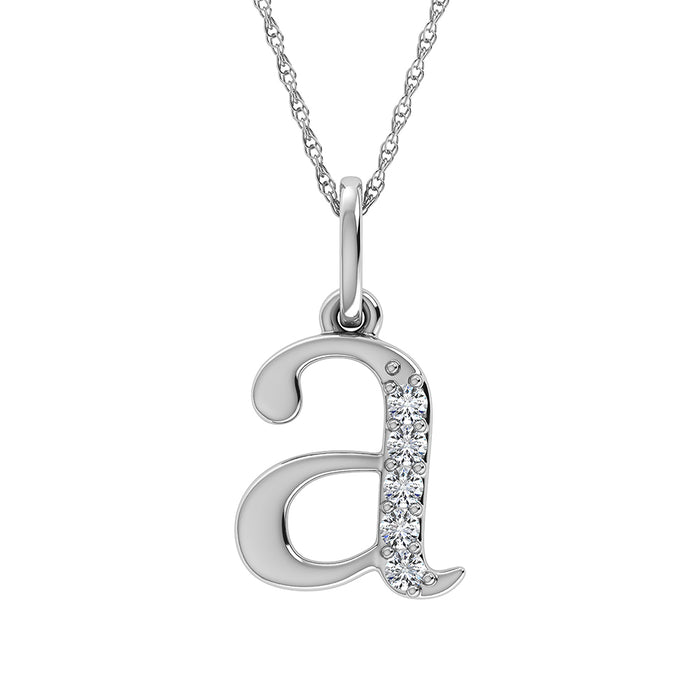 Diamond 1/20 Ct.Tw. Letter A Pendant in 10K White Gold