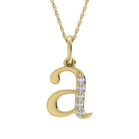Thumbnail for Diamond 1/20 Ct.Tw. Letter A Pendant in 10K Yellow Gold