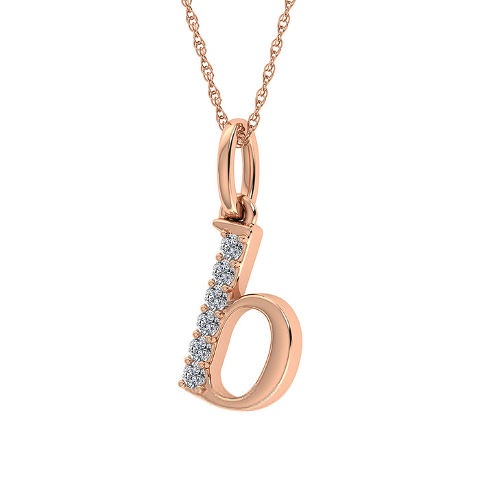 Diamond 1/20 Ct.Tw. Letter B Pendant in 10K Rose Gold