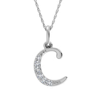 Thumbnail for Diamond 1/20 Ct.Tw. Letter C Pendant in 10K White Gold
