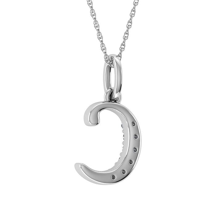 Diamond 1/20 Ct.Tw. Letter C Pendant in 10K White Gold