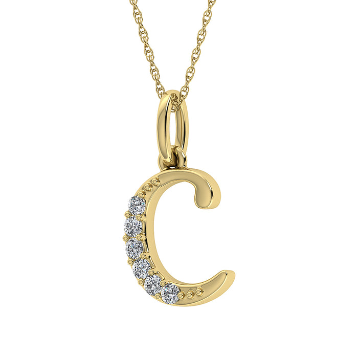 Diamond 1/20 Ct.Tw. Letter C Pendant in 10K Yellow Gold